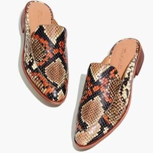 2/$30 or 3/$40 Madewell Frances Loafer Mule in Snake Embossed Leather